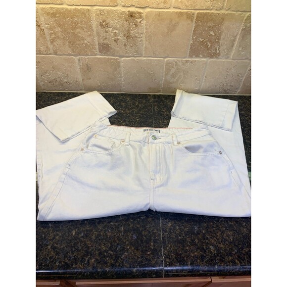 We The Free Pacifica High Rise Straight Leg Jeans Raw Hem 31 Dust it Off Wash - Picture 5 of 10